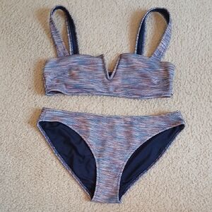 Aerie Blue and Purple Bandeau Swimwear